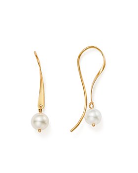 Bloomingdale's - Cultured Freshwater Pearl Threader Earrings in 14K Yellow Gold - 100% Exclusive