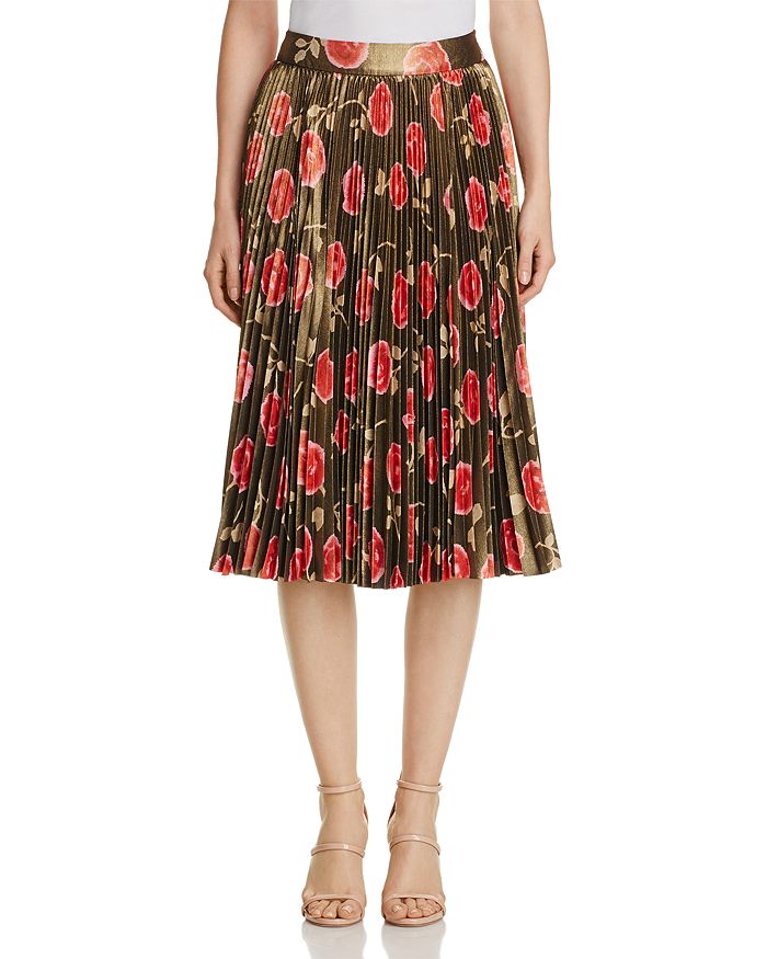 kate spade new york Hazy Rose Metallic Pleated Skirt Bloomingdale s