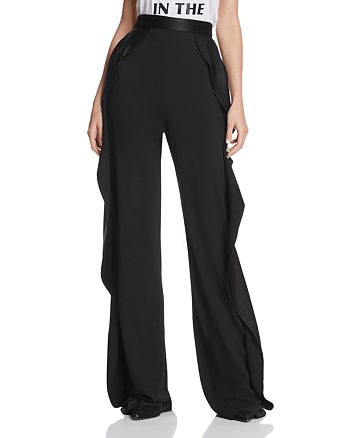 Alice and Olivia Alice + Olivia Wallace Side-Ruffle Pants | Bloomingdale's