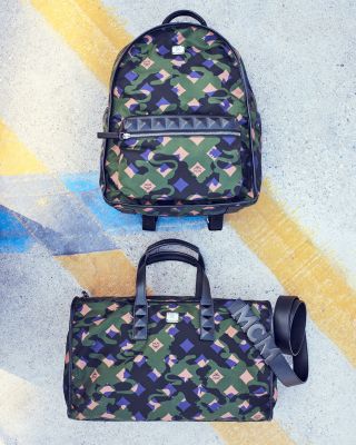 MCM Dieter Munich Lion Camo Nylon Backpack | Bloomingdale display picture 1