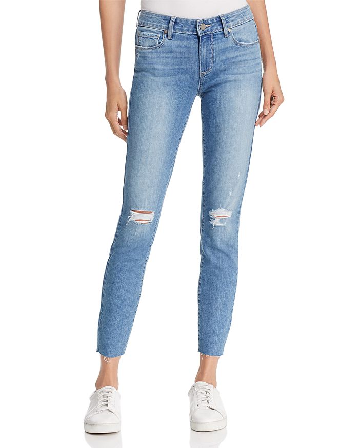 PAIGE Vertigo Skinny Ankle Jeans in Healy Destructed - 100% Exclusive ...