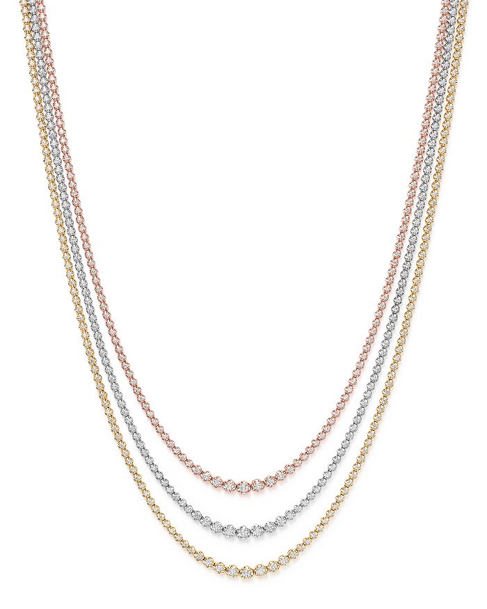 Bloomingdale's Diamond Graduated Tennis Necklace In 14k Gold, 8.45 Ct. T.w. - 100% Exclusive In White/multi
