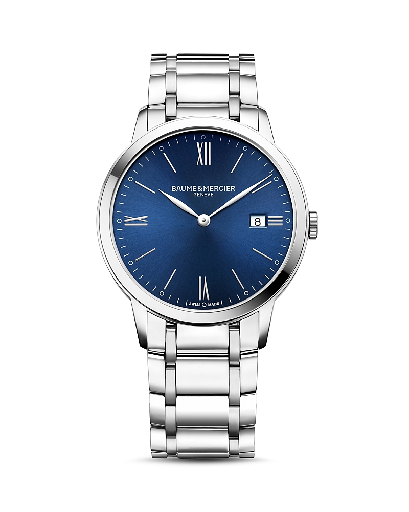 Baume & Mercier M0a10382 Clifton Club Stainless-steel Quartz Watch In Blue/silver