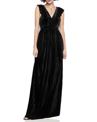 chinese dress ladies BCBGMAXAZRIA Metallic Pleated Gown – Runway Catalog