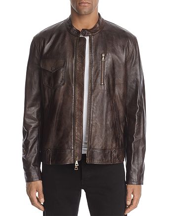 John Varvatos Collection Leather Moto Jacket | Bloomingdale's