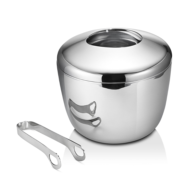 Georg Jensen Sky Ice Bucket With Ice Tongs In Silver