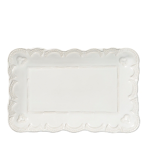 Vietri Incanto Stone White Lace Small Rectangular Platter