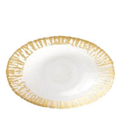 Rufolo Glass Gold Medium Oval Serving Bowl