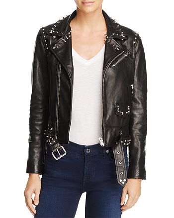 IRO.JEANS Guara Studded Leather Moto Jacket | Bloomingdale's