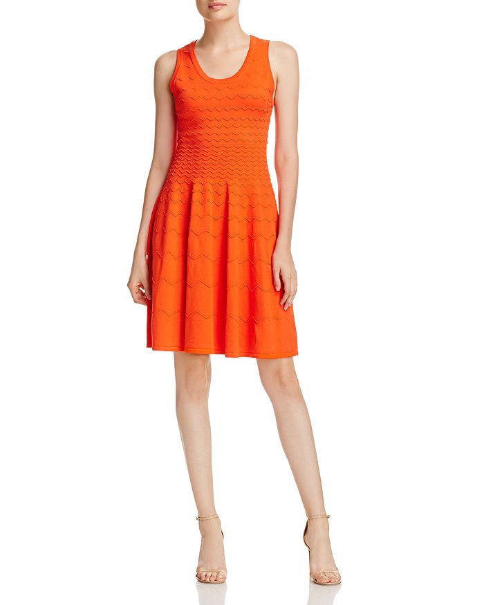 MILLY Degrade Chevron Fit-and-Flare Dress | Bloomingdale's