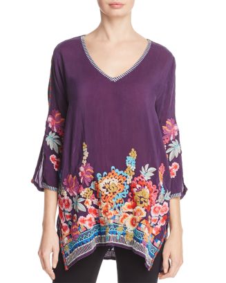 Johnny Was Araxi Floral Embroidered Tunic | Bloomingdale's