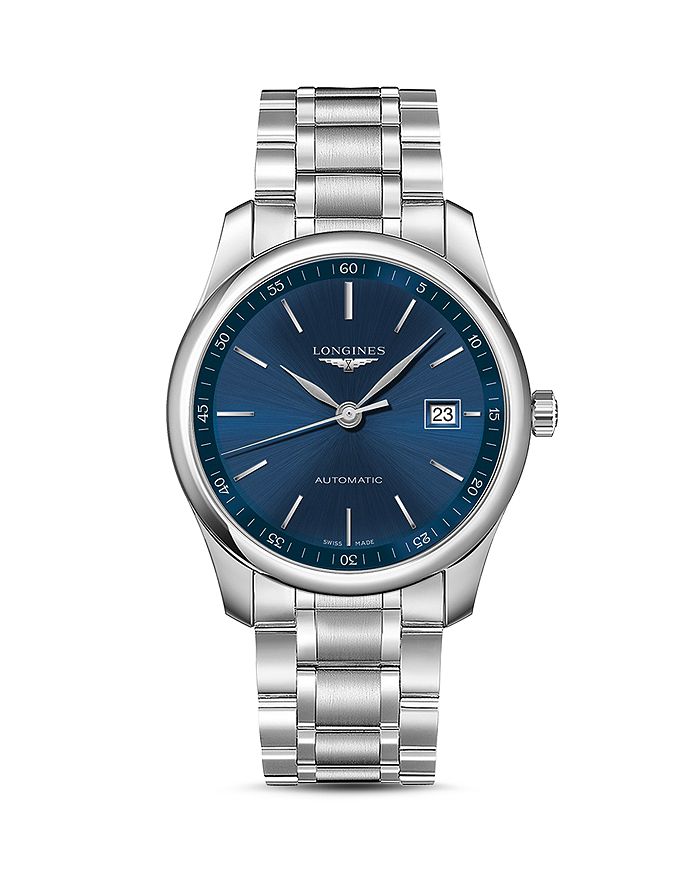 Shop Longines Master Collection Watch, 40mm In Blue/silver
