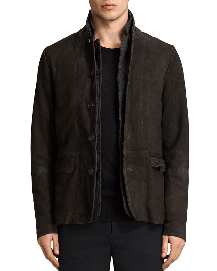 ALLSAINTS SURVEY REGULAR FIT LEATHER BLAZER,ML051D