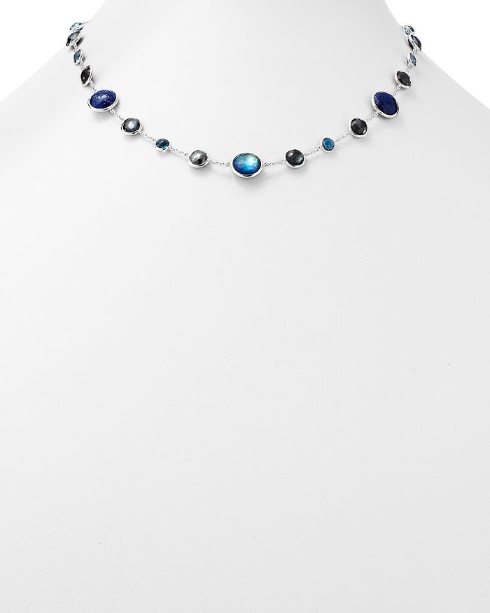 Shop Ippolita Sterling Silver Lollipop Lapis Triplet, London Blue Topaz & Hematite Necklace In Eclipse, 18 In Multi/silver