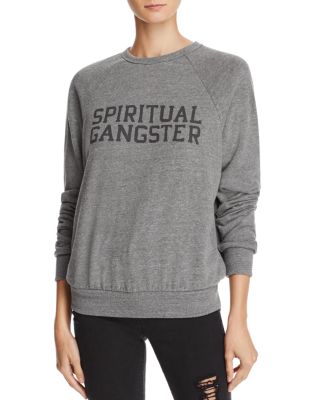 spiritual gangster varsity sweatshirt