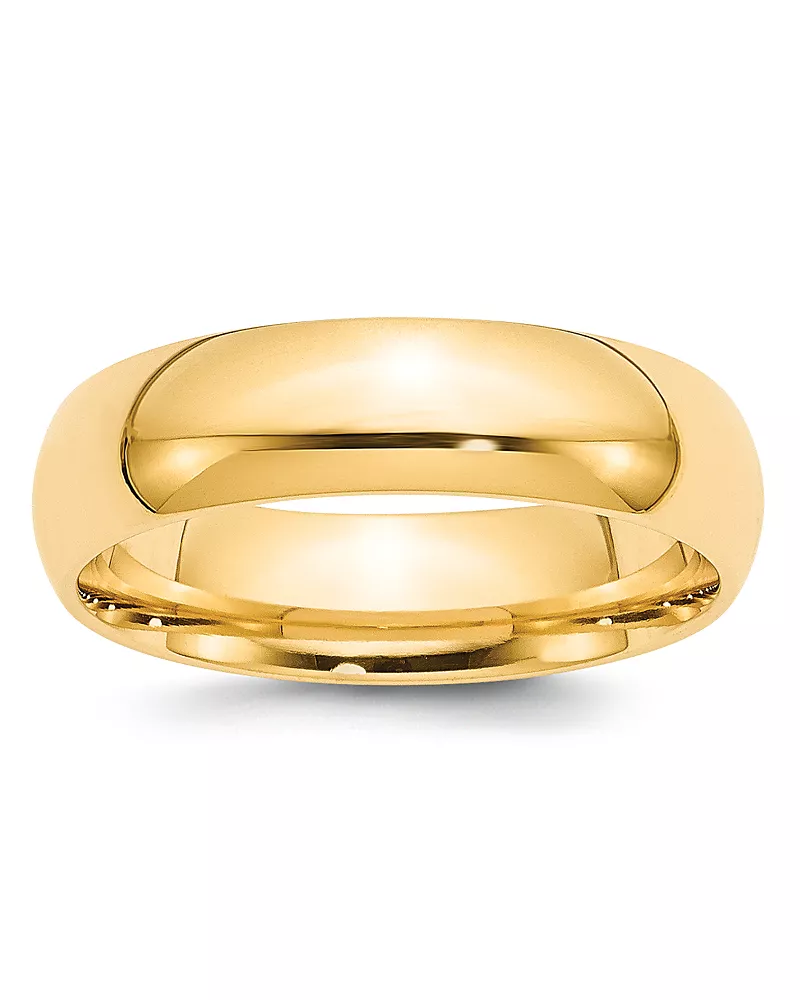 Bloomingdale's Fine Collection Men's 4mm Half Round Band Ring in 14K Yellow Gold