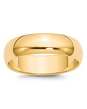 Men's 6mm Half Round Band Ring in 14K Yellow Gold - 100% Exclusive