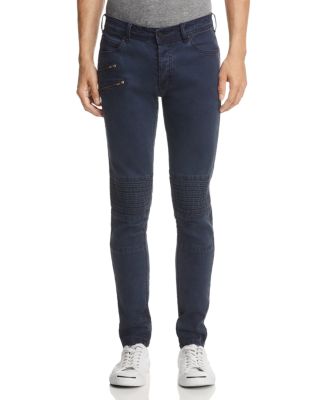 nANA jUDY - Super Slim Fit Moto Jeans in Dark Blue