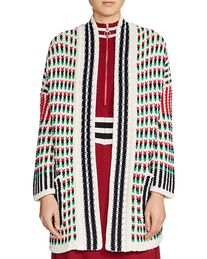 Maje Marcello Graphic Cardigan | Bloomingdale's