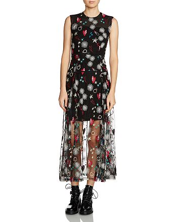 Maje Rosia Hearts & Floral-Print Midi Dress | Bloomingdale's