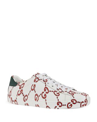 Ace GG Print Leather Lace Up Sneakers 