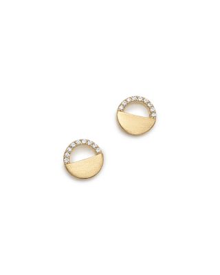 half circle gold earrings