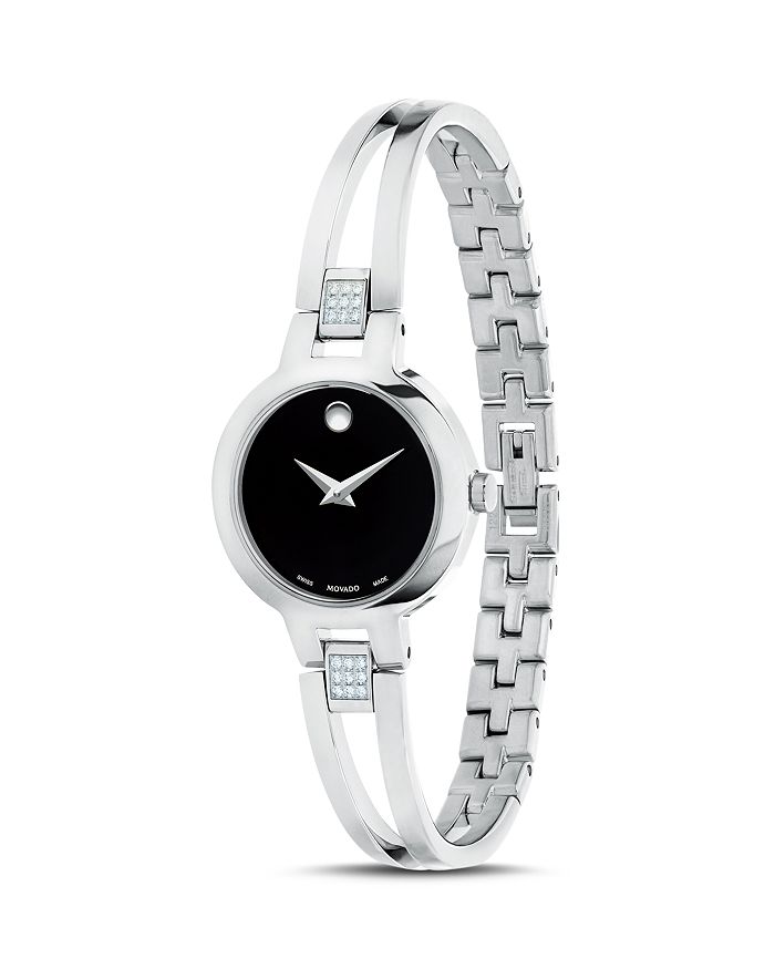 Shop Movado Amorosa Diamond Watch, 24mm In Black/silver