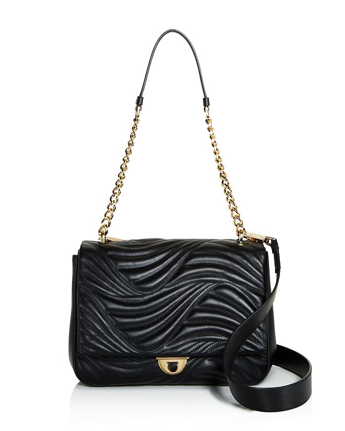 Salvatore Ferragamo Lexi Waves Leather Shoulder Bag Bloomingdale s