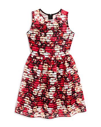 AQUA Girls' Floral Lace Dress, Big Kid - 100% Exclusive | Bloomingdale's