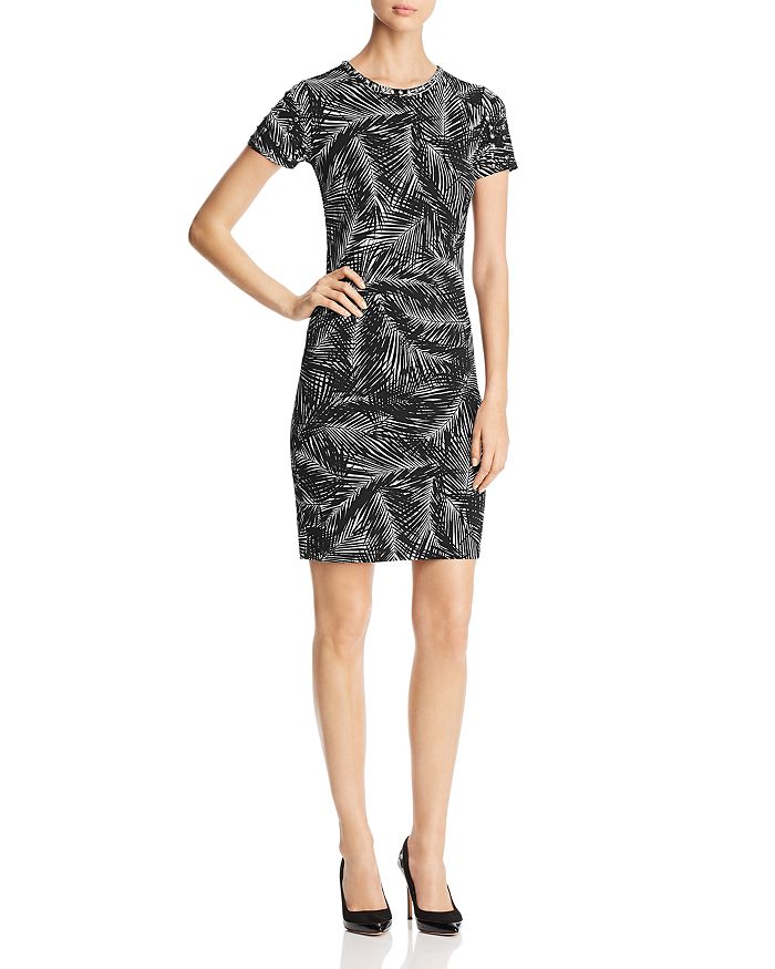 MICHAEL Michael Kors Palm Print Stud-Embellished Dress | Bloomingdale's
