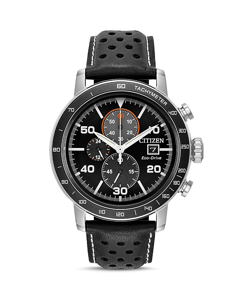 Citizen Men's Leather Strap Watch, 44mm