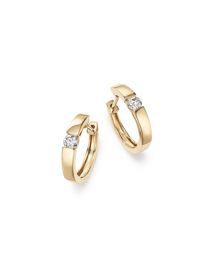 Bloomingdale's Diamond Small Hoop Earrings In 14k Yellow Gold, 0.25 Ct. T.w. - 100% Exclusive In White/gold