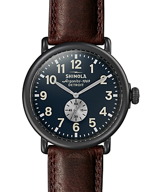 Photos - Wrist Watch Shinola Runwell Watch, 47mm Blue/Brown S0120065287