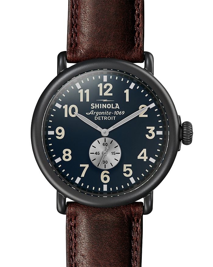 Shinola Runwell Watch, 47mm In Blue/brown