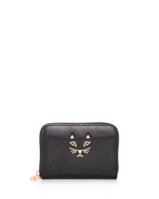 Charlotte Olympia Feline Mini Leather Zip Wallet | Bloomingdale's