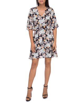 B Collection By Bobeau Florice Floral Flare-Sleeve Dress | Bloomingdale's