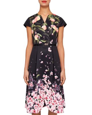 Ted Baker Fredica Peach Blossom Faux-Wrap Dress | Bloomingdale's