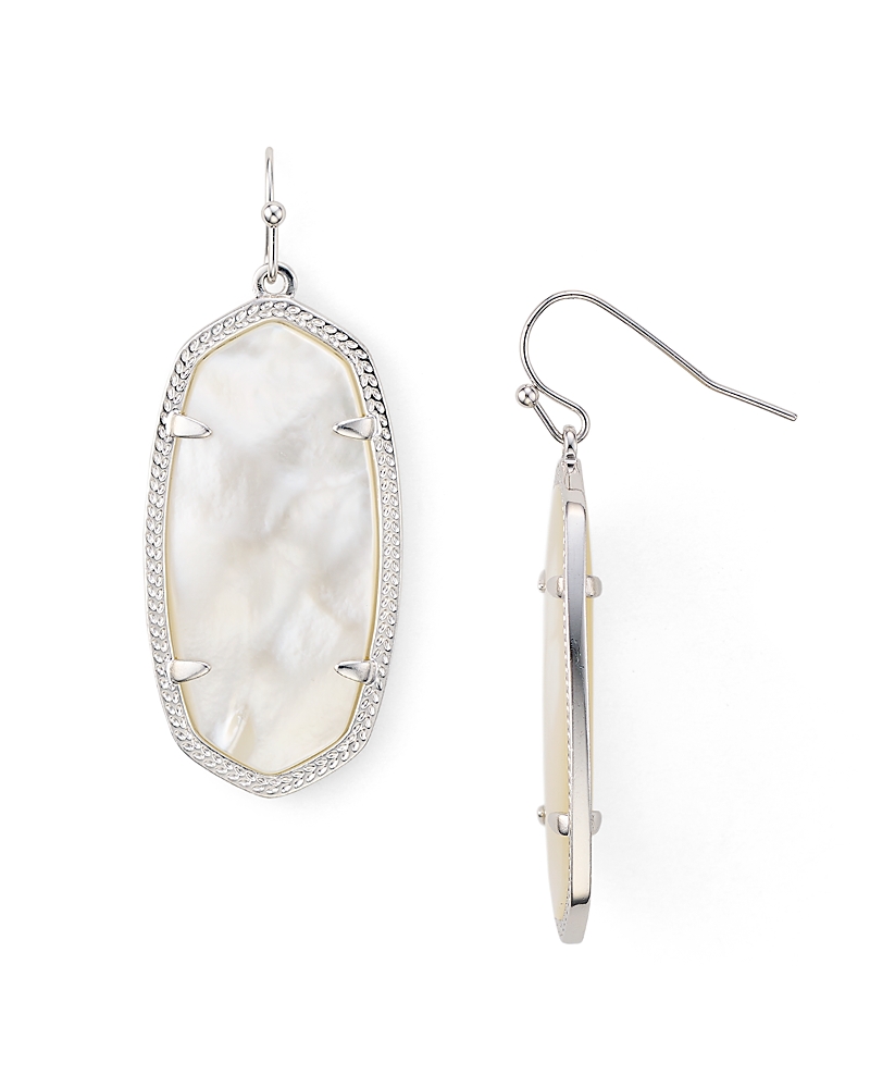 Kendra Scott Signature Elle Drop Earrings In Silver/white
