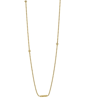 Lagos Caviar Gold Collection 18K Gold Beaded Station Necklace, 16