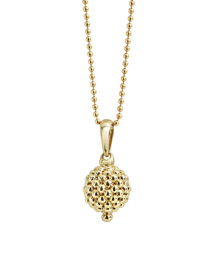 Shop Lagos Caviar Gold Collection 18k Gold Ball Pendant Necklace, 30
