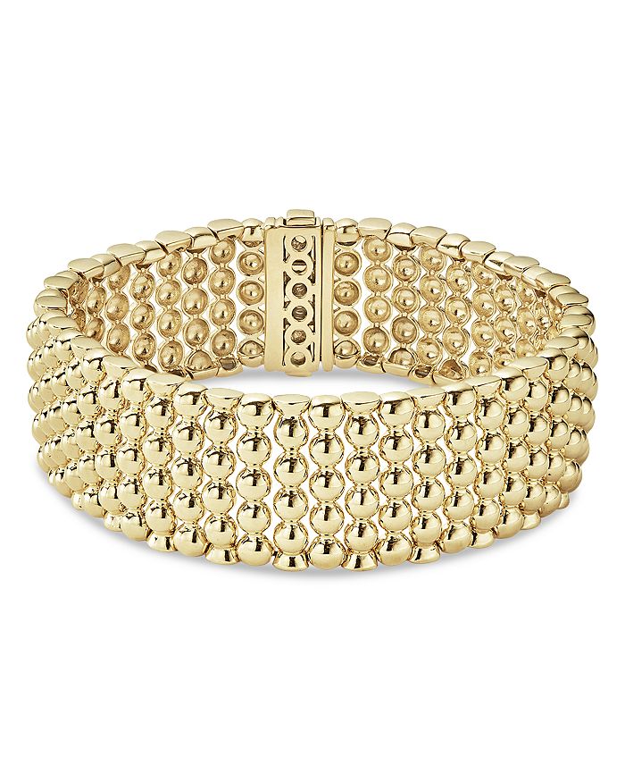 LAGOS CAVIAR GOLD COLLECTION 18K GOLD WIDE BEADED BRACELET,05-10257-7