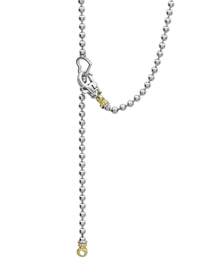 Lagos 18k Gold & Sterling Silver Beloved Pave Diamond Heart Pendant Necklace, 16 In White/silver