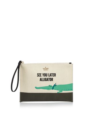 kate spade new york Swamped Gator Medium Bella Pouch Bloomingdale s