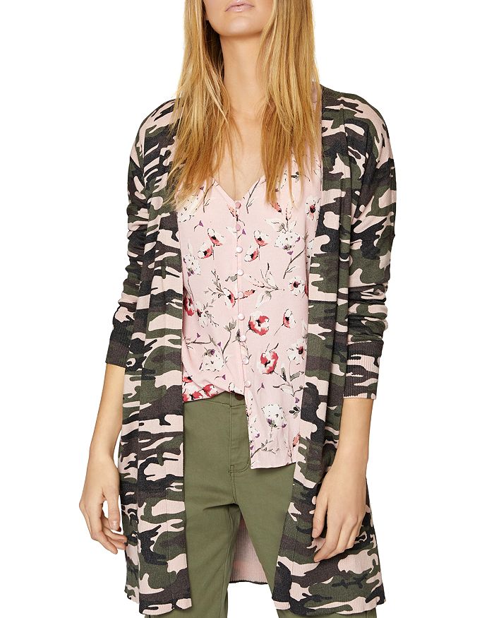 Camo open outlet front cardigan