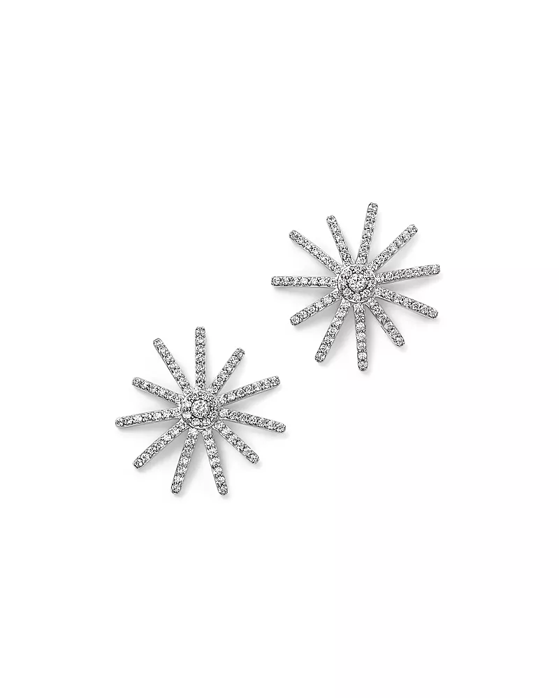 Bloomingdale's Fine Collection Diamond Starburst Statement Earrings in 14K White Gold, 0.50 tcw