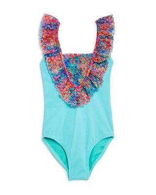 Peixoto - Girls' Blake Mesh-Ruffle Swimsuit - Little Kid