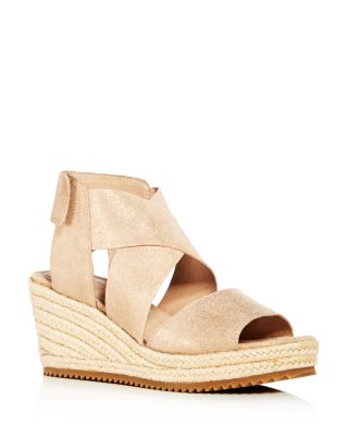 Eileen Fisher - Women's Willow Nubuck Leather Platform Espadrille Sandals