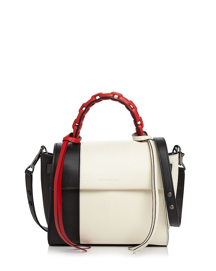 ELENA GHISELLINI Angel Small Abstract Top Handle Leather Handbag