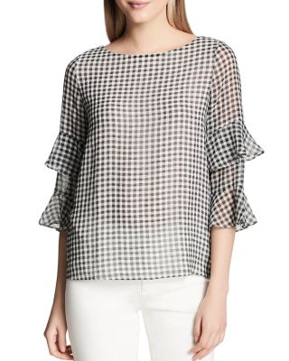 calvin klein ruffle sleeve top