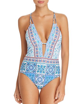 Nanette Lepore Ensenada Tile Goddess One Piece Swimsuit 100